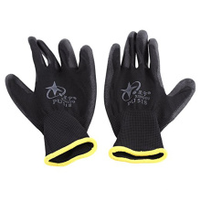 Trabajo industrial blanco / negro PU revestido de Palm Safety Work Guantes